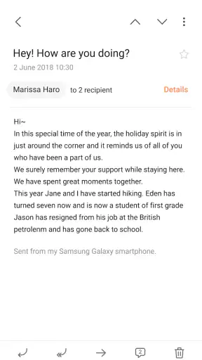 E-mail screenshot
