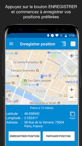 Enregistrer Position GPS screenshot