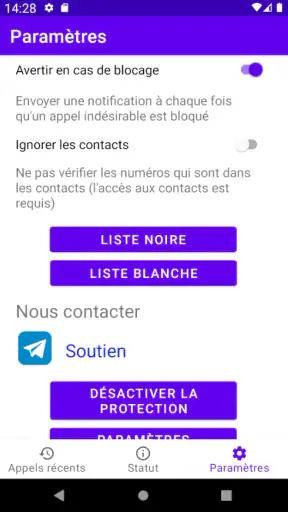 Filtre D'appel screenshot