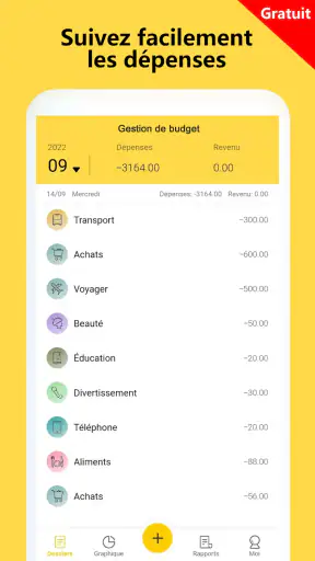Gestion budget et dépenses screenshot