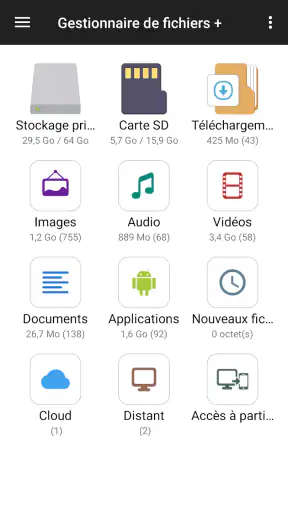 Gestionnaire de fichiers screenshot