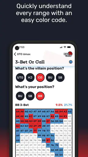 GTO Poker Ranges By Red Chip screenshot