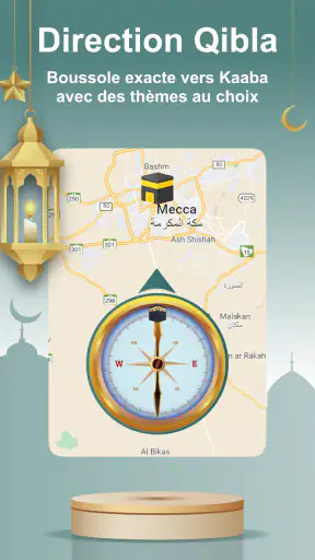 Heure de Prière, Azan, Qibla screenshot