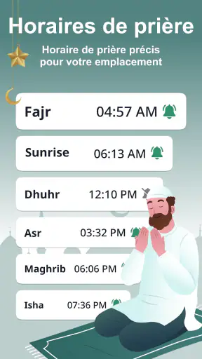 Heure de Prière, Azan, Qibla screenshot