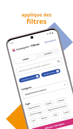 Homegate -  Immobilier Suisse screenshot