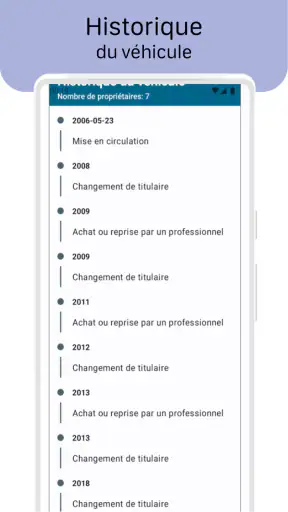 Immatriculation du véhicule screenshot
