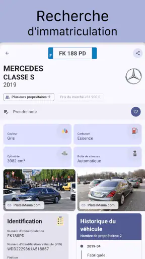 Immatriculation du véhicule screenshot