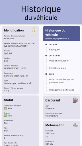 Immatriculation du véhicule screenshot
