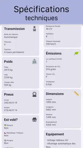 Immatriculation du véhicule screenshot