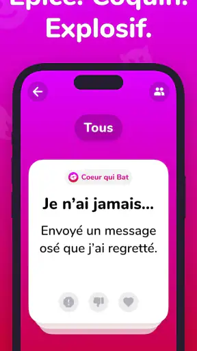 Je N'ai Jamais - Jeux Soiree screenshot