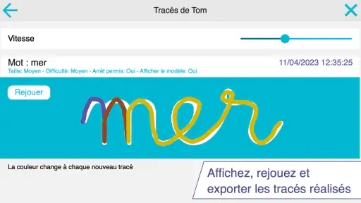 J'écris les lettres en cursive screenshot