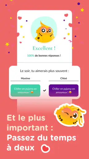 Jeu Couple & Quiz - LovBirdz screenshot
