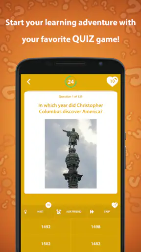 Jeu de quiz histoire screenshot