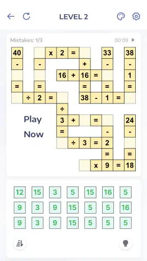 Jeux de maths - Crossmath screenshot