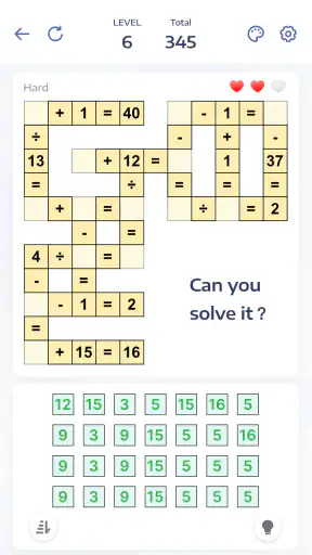 Jeux de maths - Crossmath screenshot