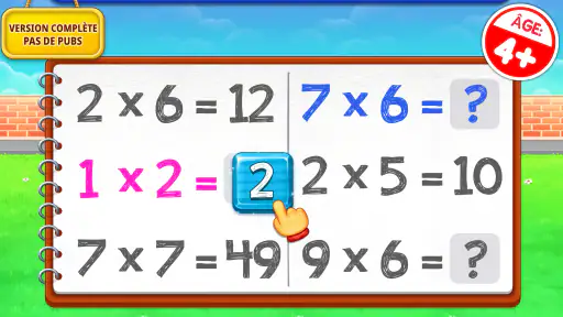 Jeux de multiplication enfants screenshot