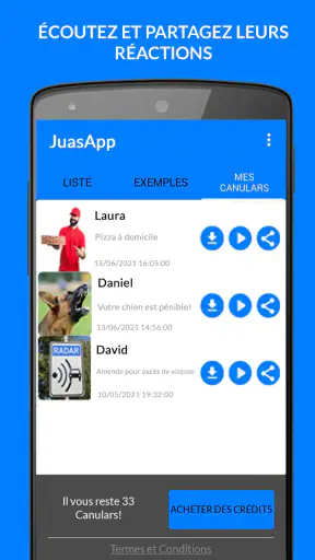 JuasApp-Canulars Téléphoniques screenshot