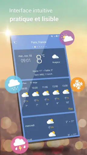 Radar météo et température screenshot