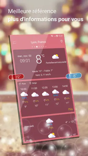 Radar météo et température screenshot