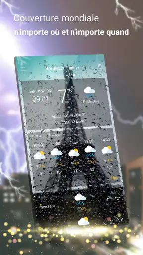 Radar météo et température screenshot
