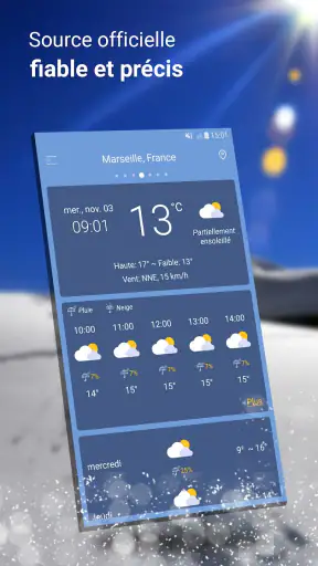 Radar météo et température screenshot