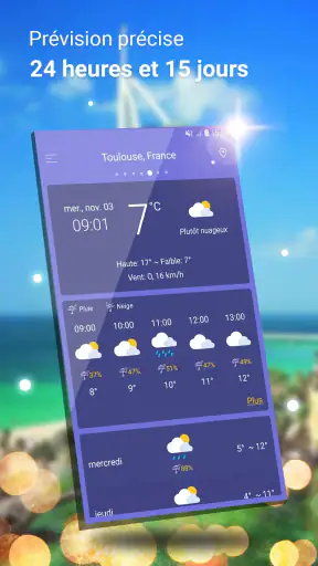 Radar météo et température screenshot