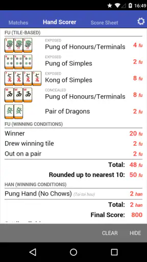 Mahjong Helper & Calculator screenshot