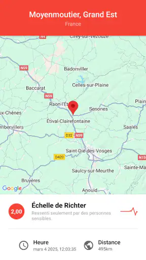Mes Alertes de Séismes screenshot