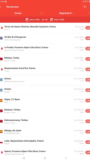 Mes Alertes de Séismes screenshot