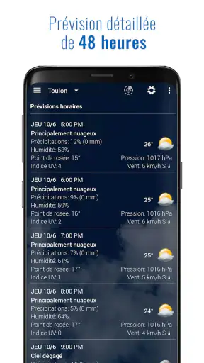 Météo et horloge transparent screenshot