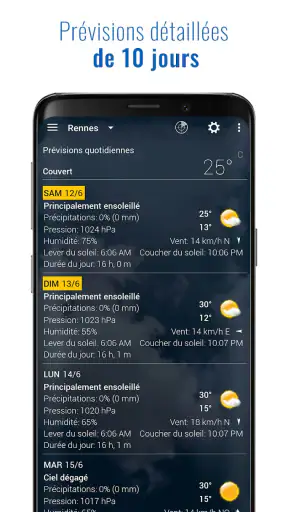 Météo et horloge transparent screenshot