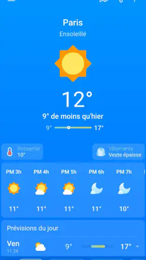 Météo, Prévisions: Weather Sky screenshot