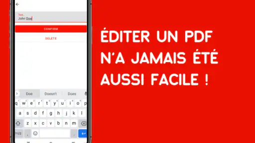 Modifier PDF, signer, écrire screenshot