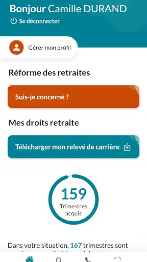Mon compte retraite screenshot