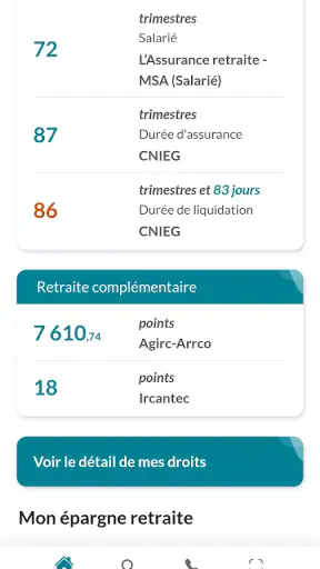 Mon compte retraite screenshot