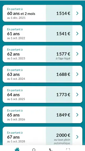 Mon compte retraite screenshot