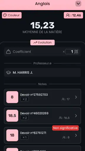 MoyennesED screenshot