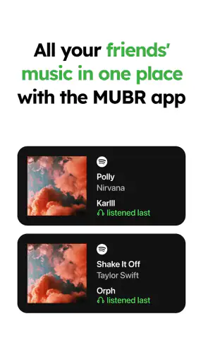 MUBR - see what friends listen screenshot