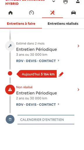 MyCitroën screenshot
