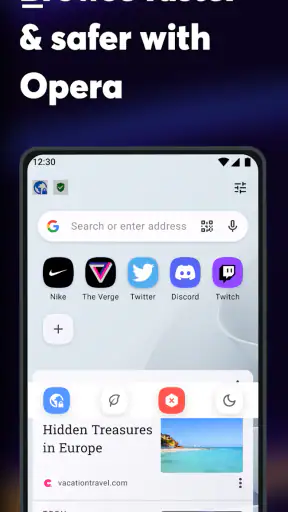 Navigateur Opera bêta screenshot