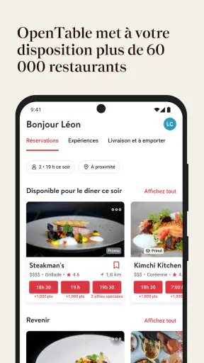 OpenTable screenshot