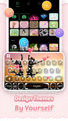 Pink Cute Hippo Thème screenshot