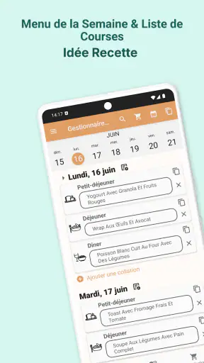 Planificateur De Repas Semaine screenshot