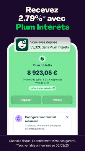 Plum - Épargne automatique screenshot