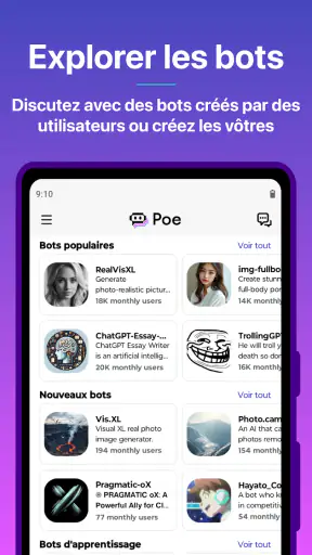 Poe - Chat IA rapide screenshot