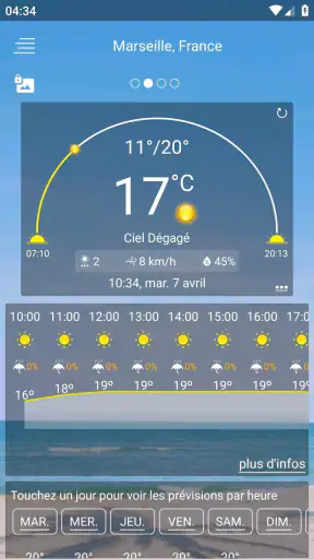 Prevision meteo screenshot