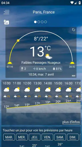 Prevision meteo screenshot