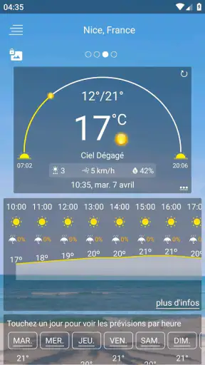 Prevision meteo screenshot
