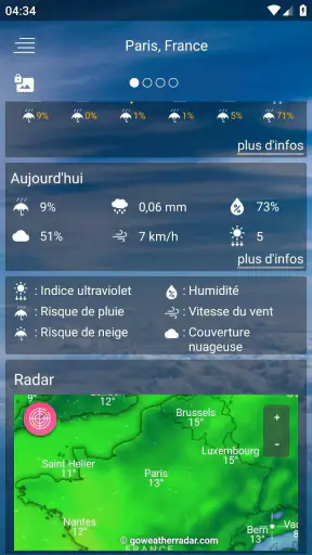 Prevision meteo screenshot