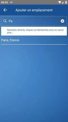 Prevision meteo screenshot